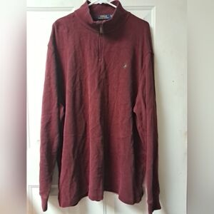 Polo Ralph Lauren 1/4 Zip Big&Tall Men's XXL Pullover Sweater/Sweatshirt. Maroon